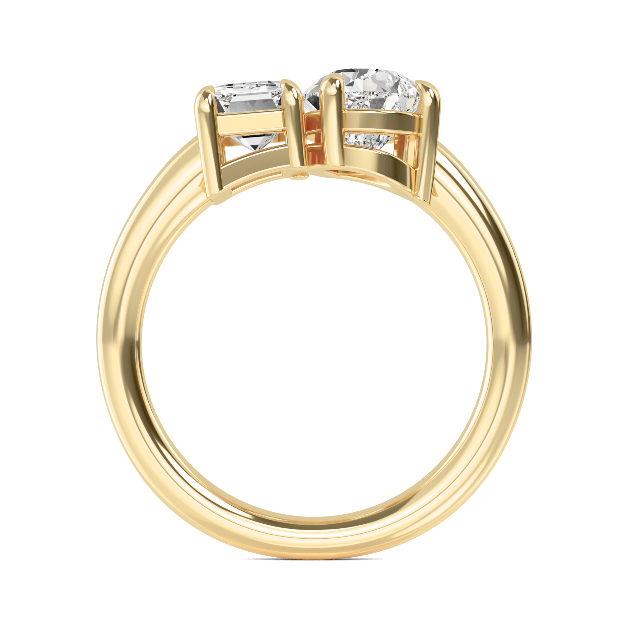 14K Yellow Gold Diamond Stackable Ring