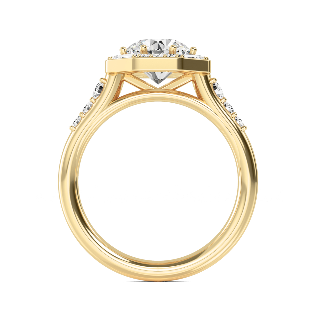 14K Yellow Gold Diamond Engagement Ring