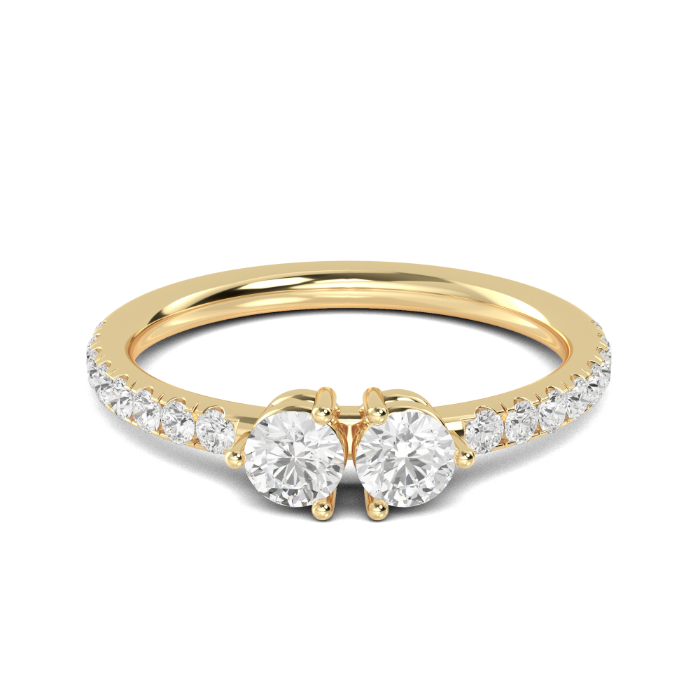 14K Yellow Gold Diamond Stackable Ring