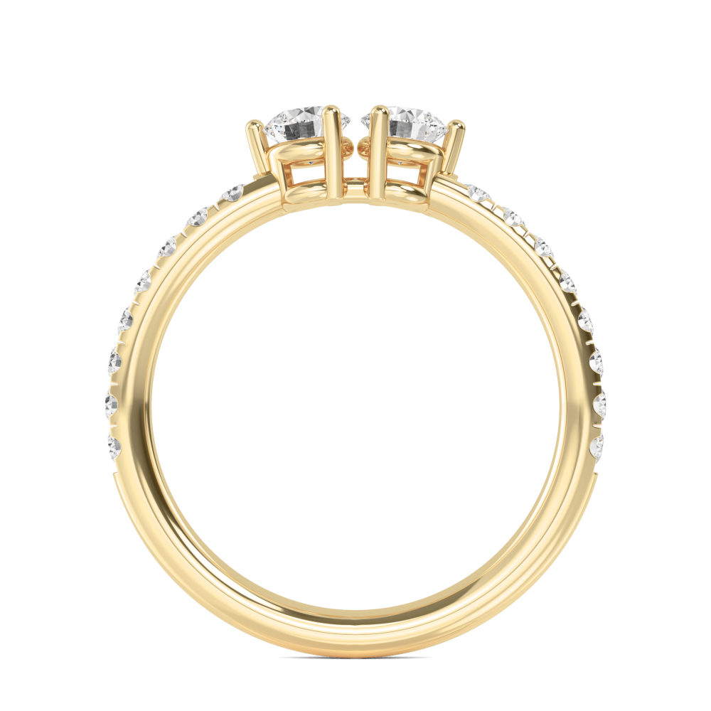 14K Yellow Gold Diamond Stackable Ring