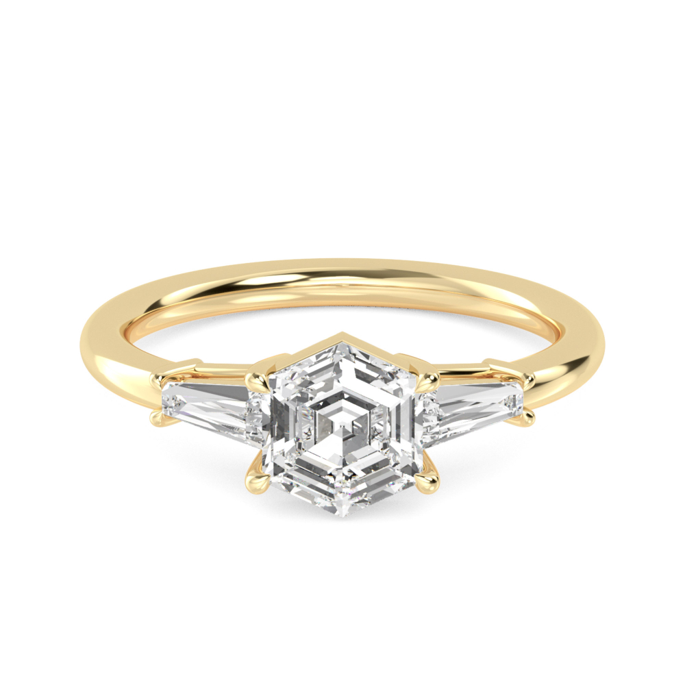 14K Yellow Gold Diamond Engagement Ring