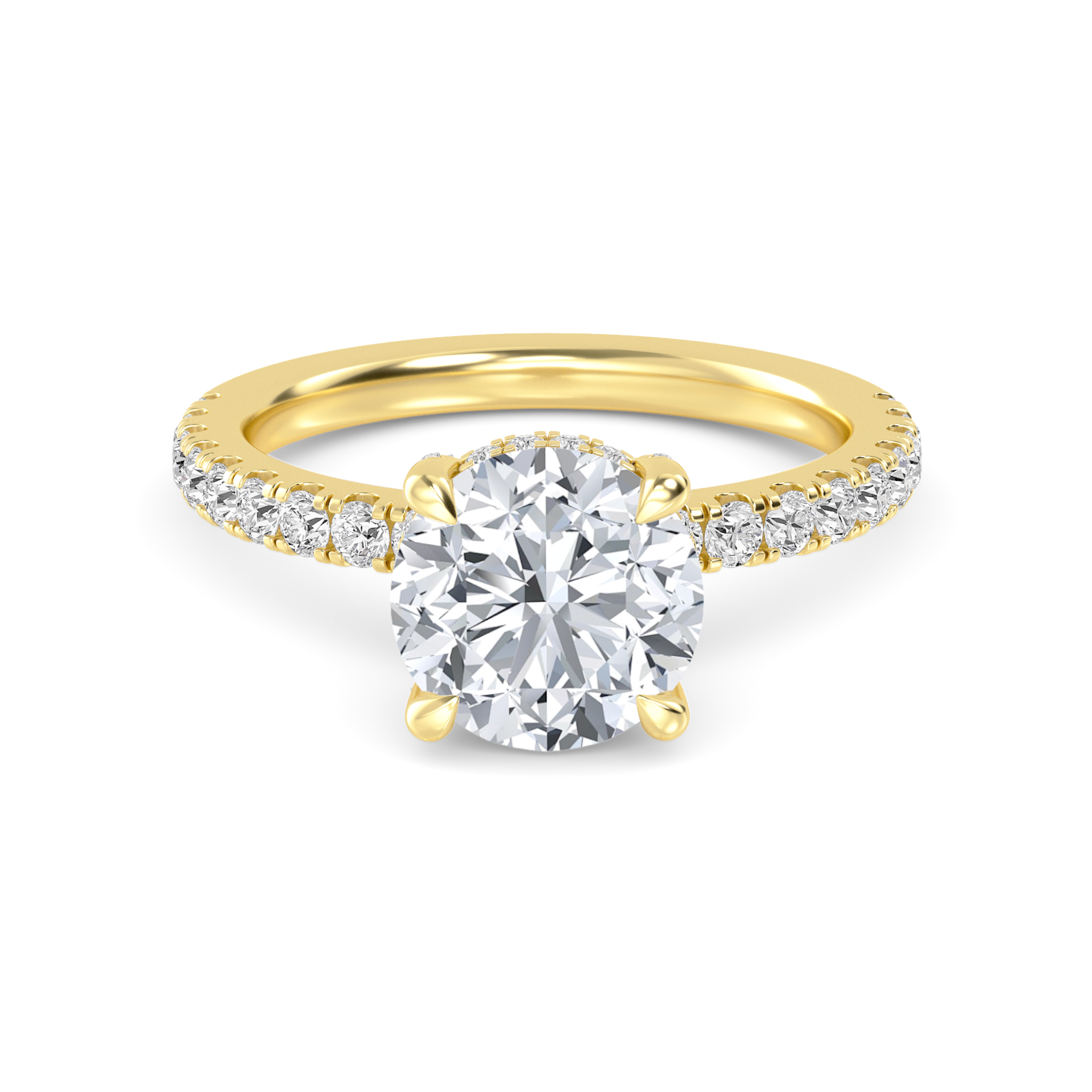 14K Yellow Gold Diamond Engagement Ring