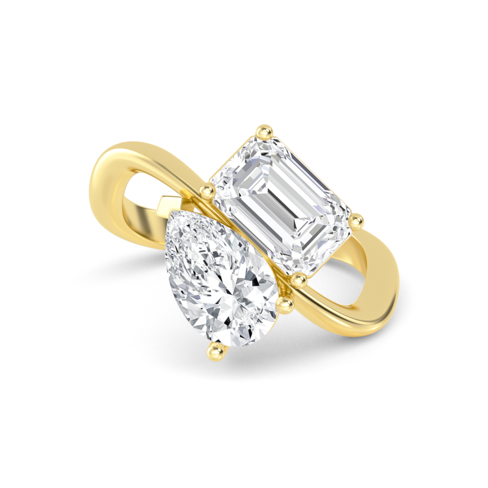 14K Yellow Gold Diamond Engagement Ring