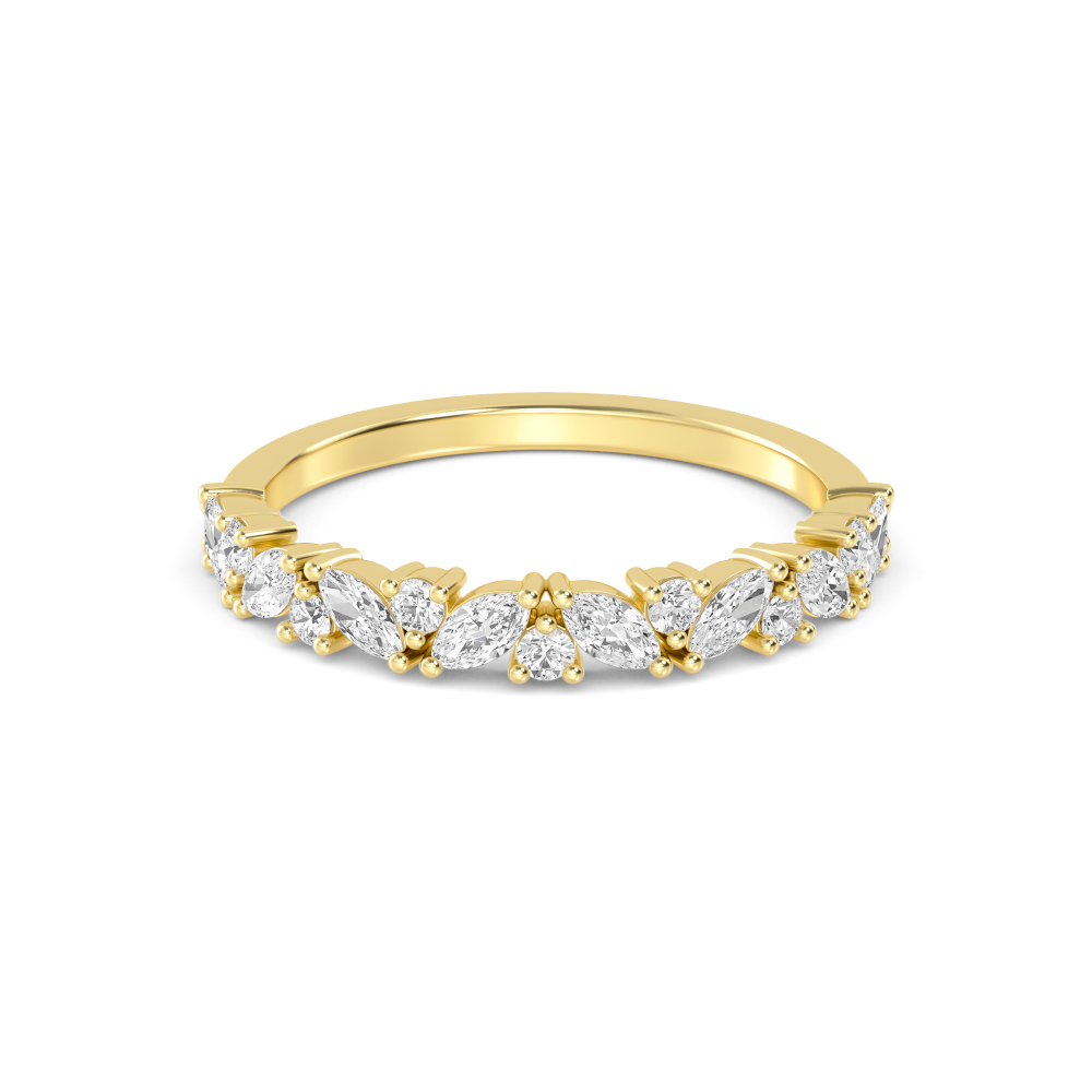 14K Yellow Gold Diamond Stackable Band