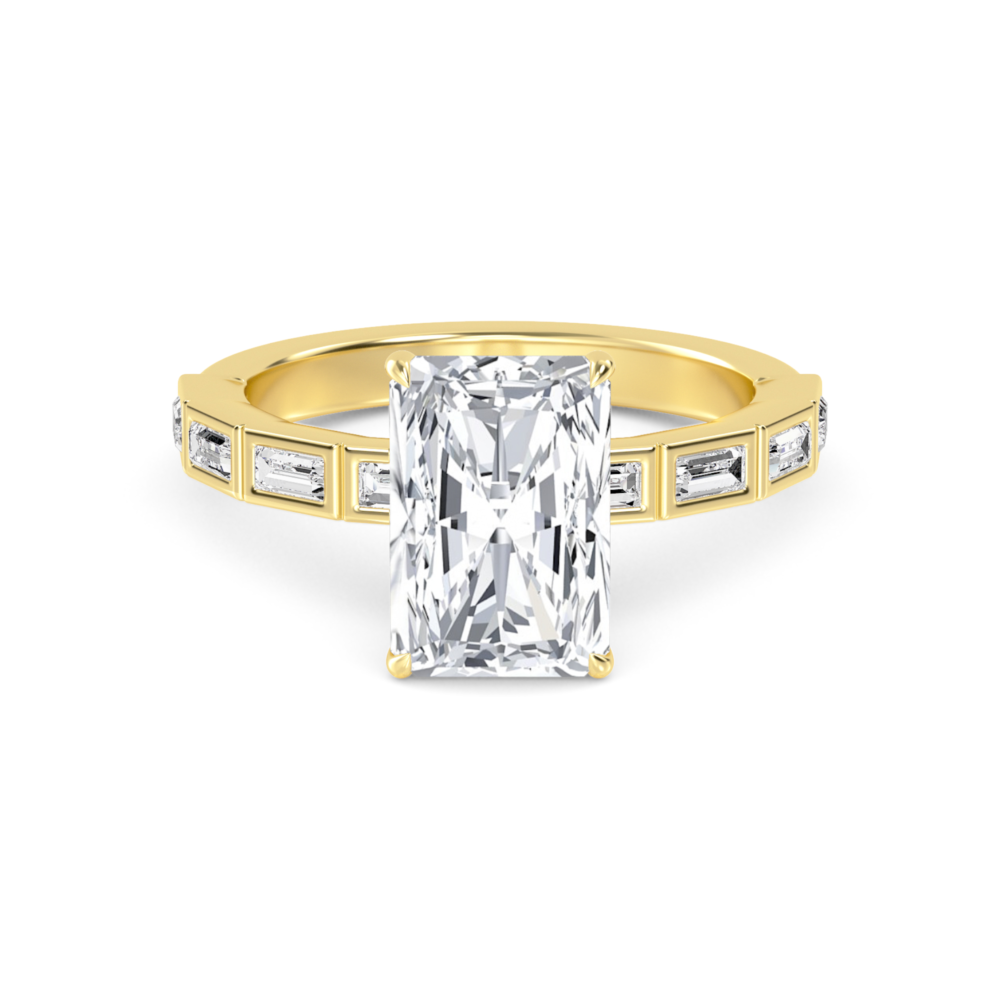 14K Yellow Gold Diamond Engagement Ring