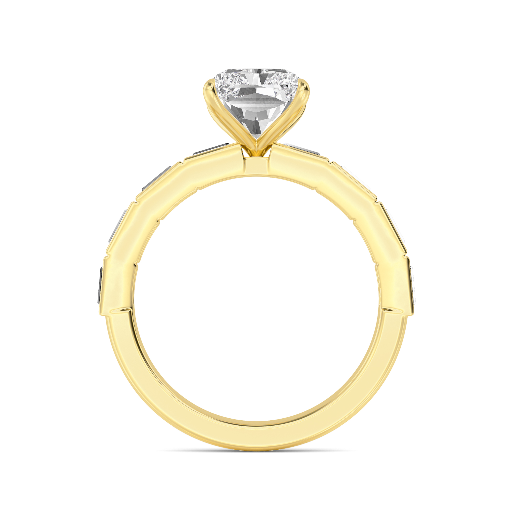 14K Yellow Gold Diamond Engagement Ring