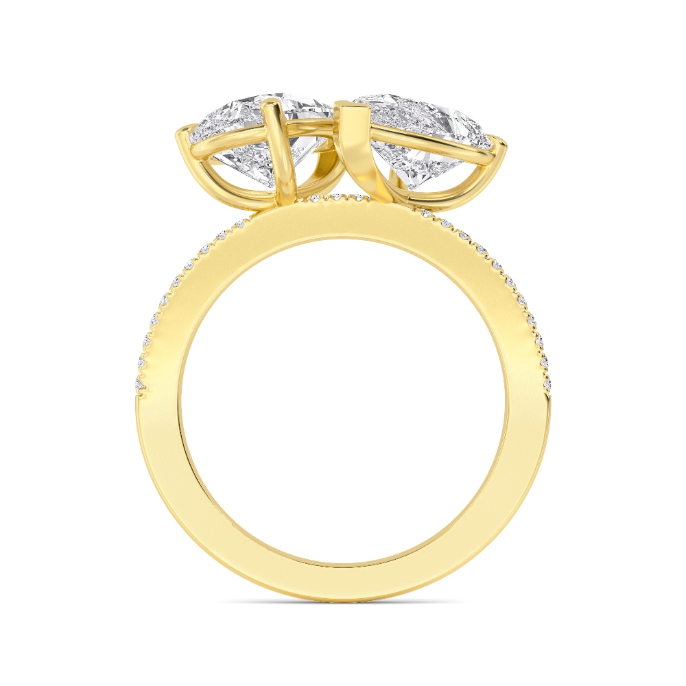 14K Yellow Gold Diamond Toi Et Moi Rings