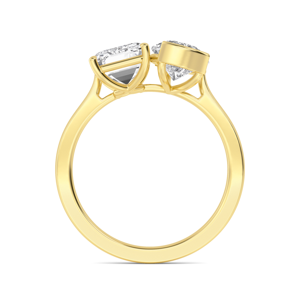 14K Yellow Gold Diamond Toi Et Moi Rings