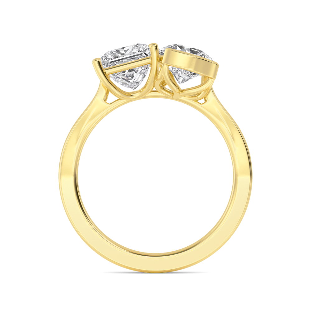 14K Yellow Gold Diamond Toi Et Moi Rings
