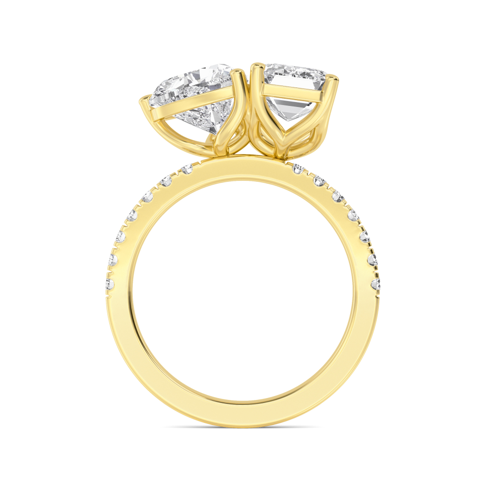 14K Yellow Gold Diamond Toi Et Moi Rings
