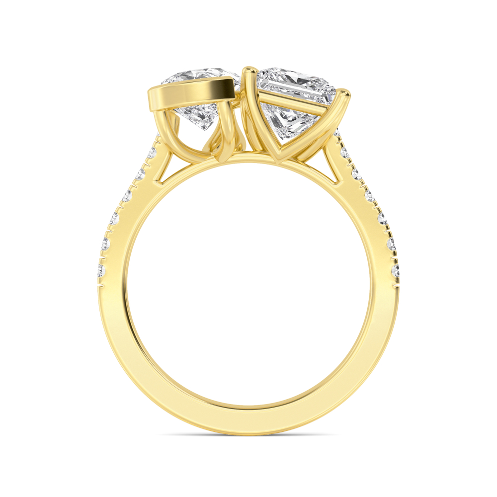 14K Yellow Gold Diamond Toi Et Moi Rings