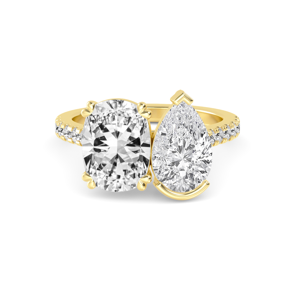 14K Yellow Gold Diamond Toi Et Moi Rings