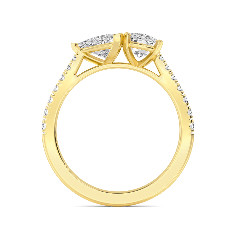 14K Yellow Gold Diamond Toi Et Moi Rings
