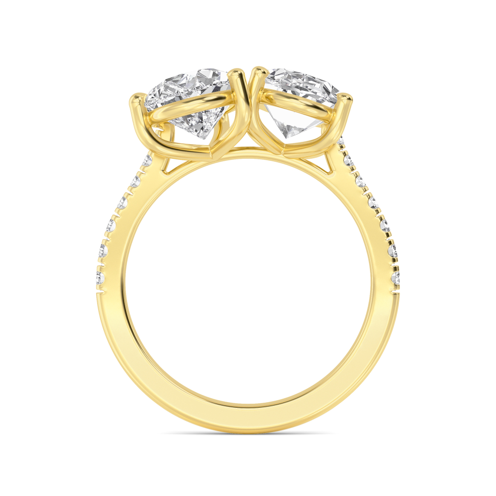 14K Yellow Gold Diamond Toi Et Moi Rings