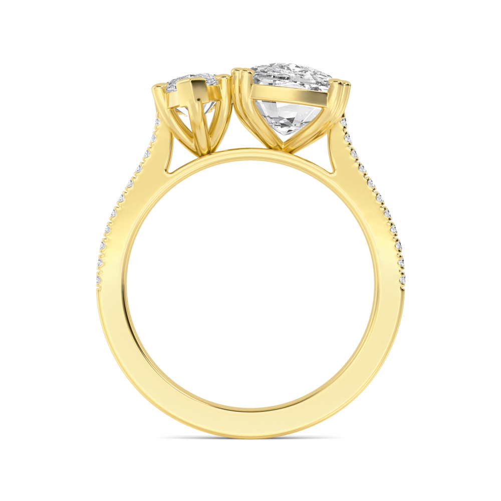 14K Yellow Gold Diamond Toi Et Moi Rings