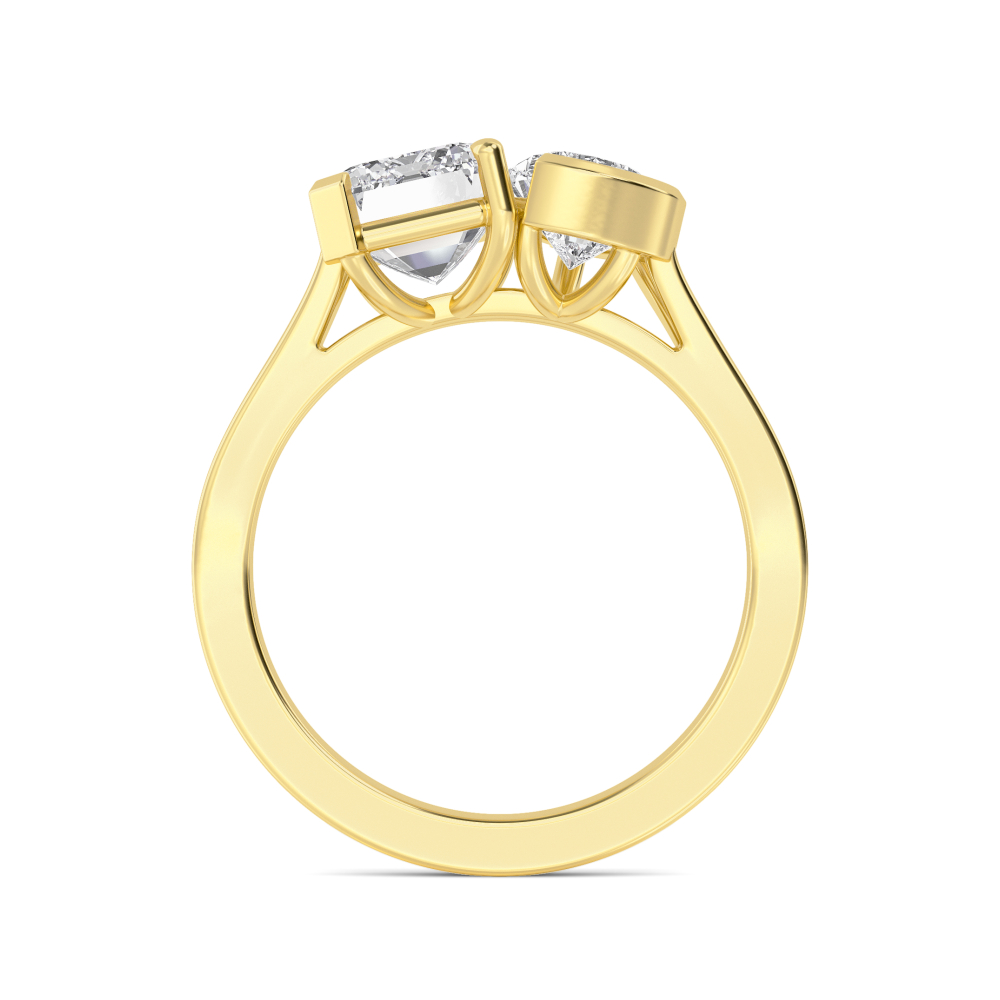 14K Yellow Gold Diamond Toi Et Moi Rings