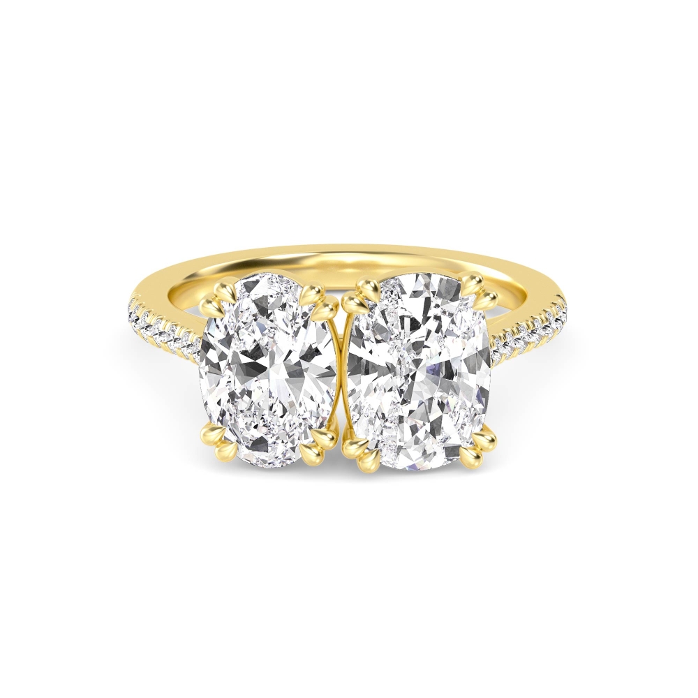 14K Yellow Gold Diamond Toi Et Moi Rings