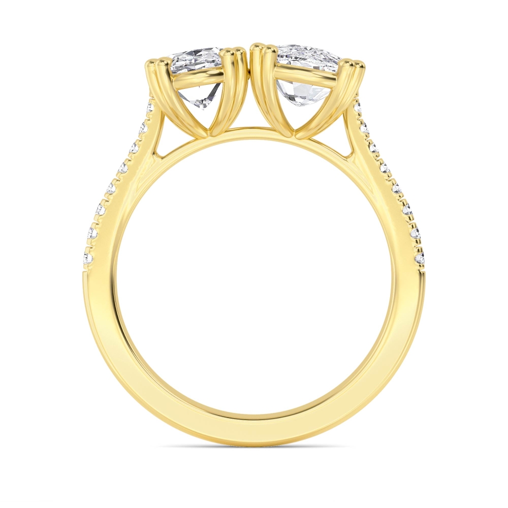 14K Yellow Gold Diamond Toi Et Moi Rings