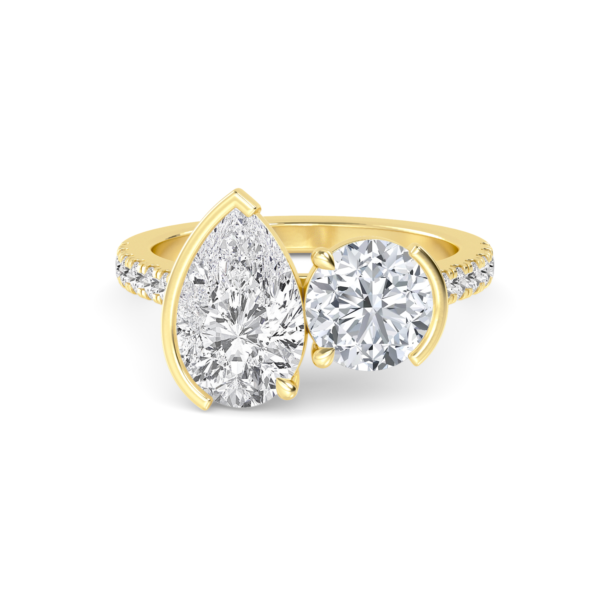 14K Yellow Gold Diamond Engagement Ring
