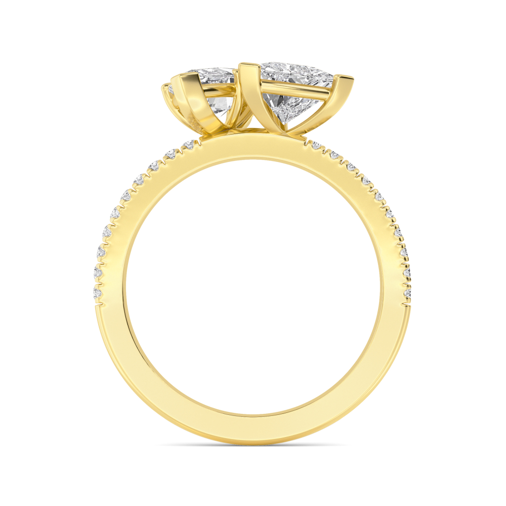 14K Yellow Gold Diamond Toi Et Moi Rings