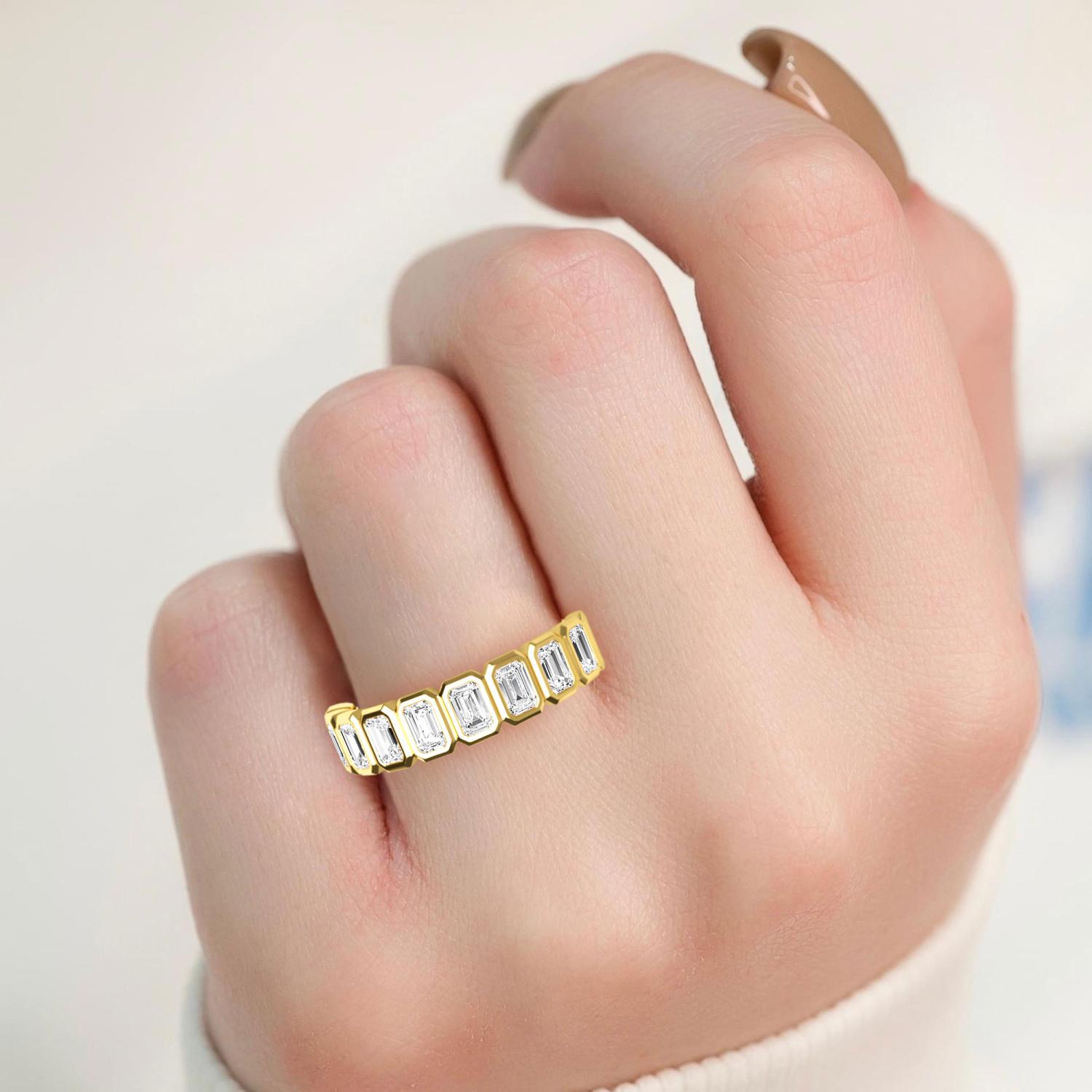 14K Yellow Gold Diamond Wedding Bands