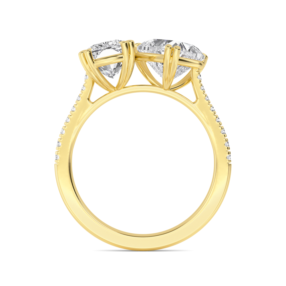 14K Yellow Gold Diamond Toi Et Moi Rings