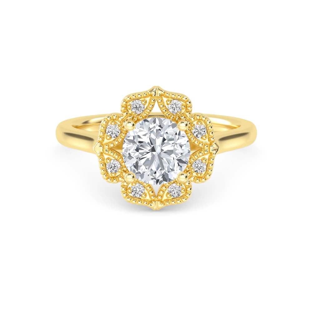 14K Yellow Gold Diamond Solitaire Rings