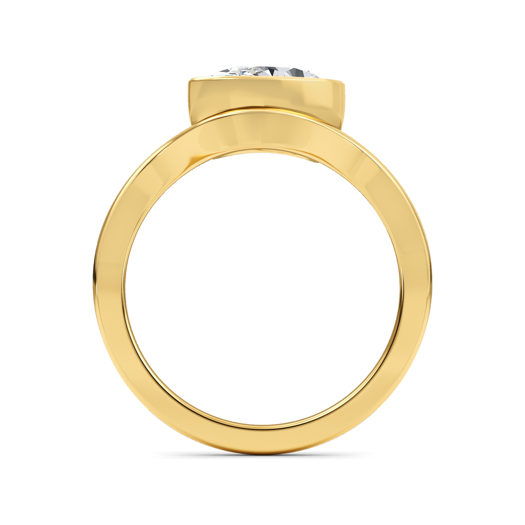 14K Yellow Gold Diamond Engagement Ring