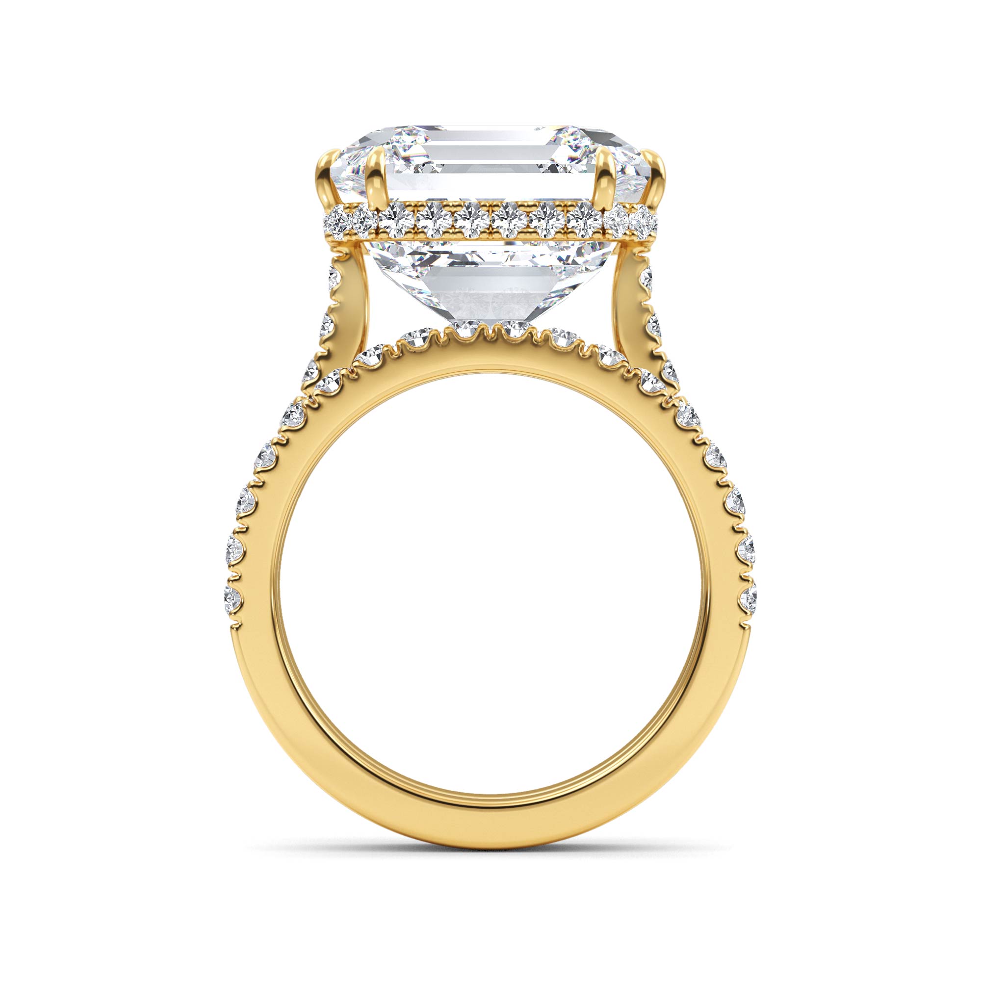14K Yellow Gold Diamond Engagement