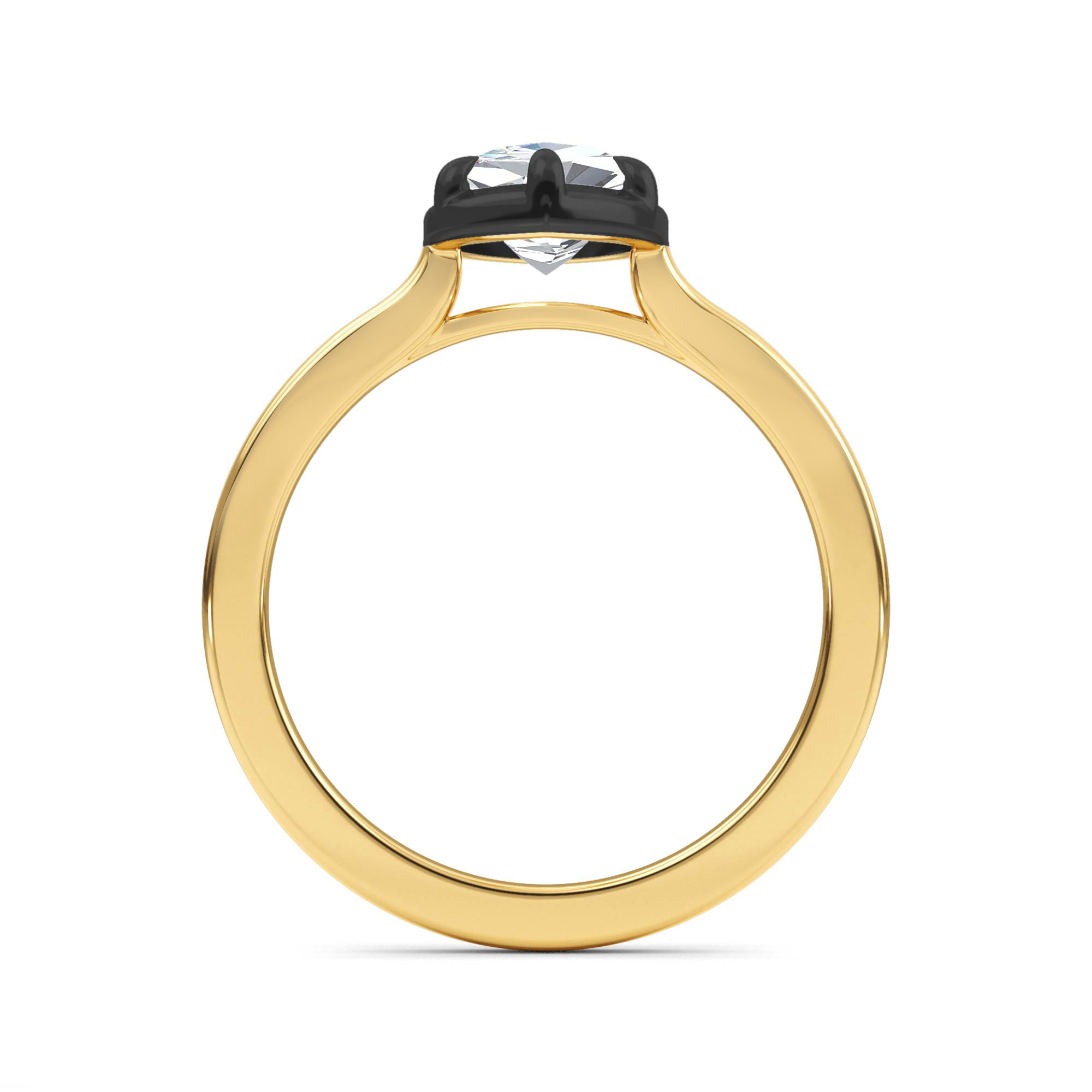 14K Yellow Gold Diamond Engagement