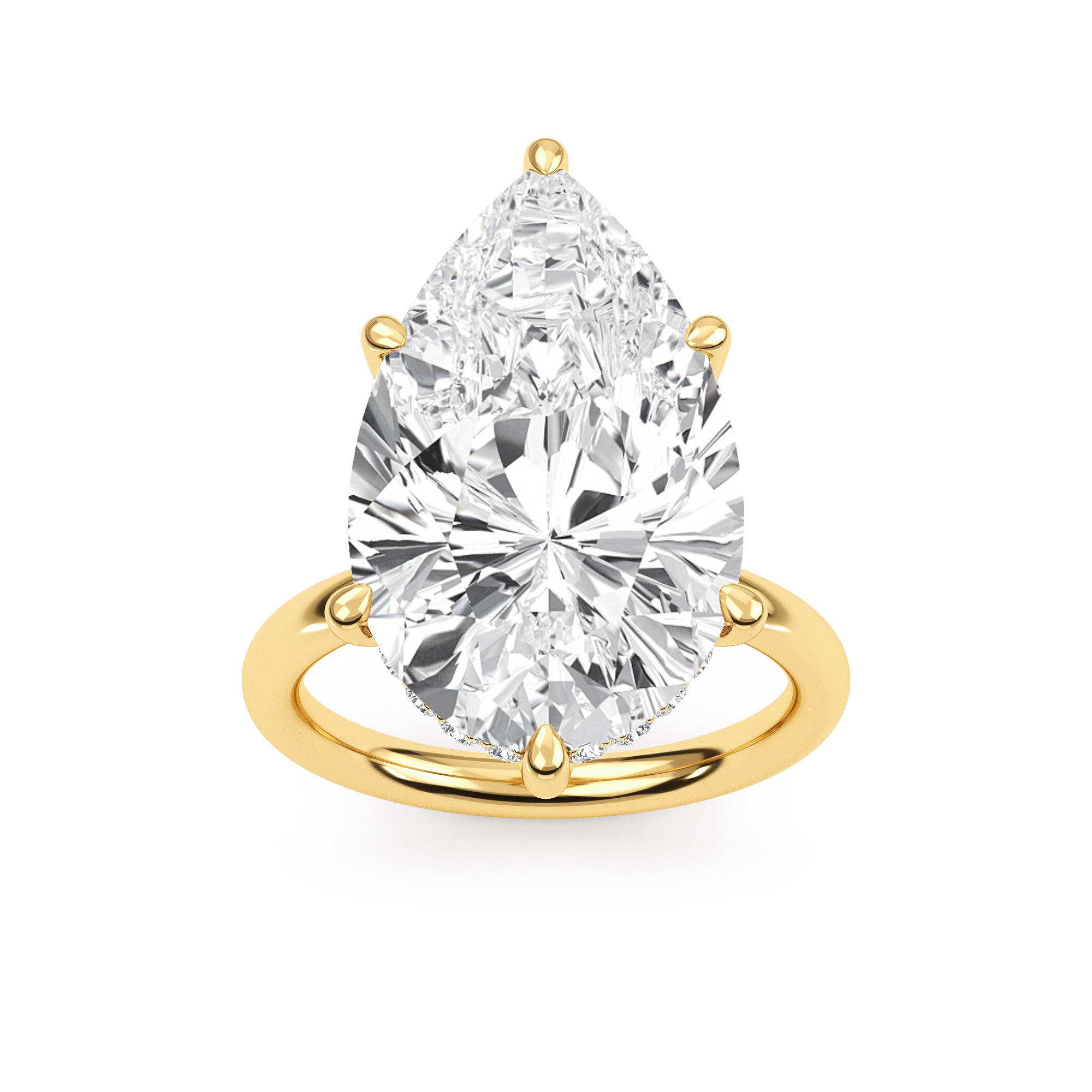 14K Yellow Gold Diamond Engagement
