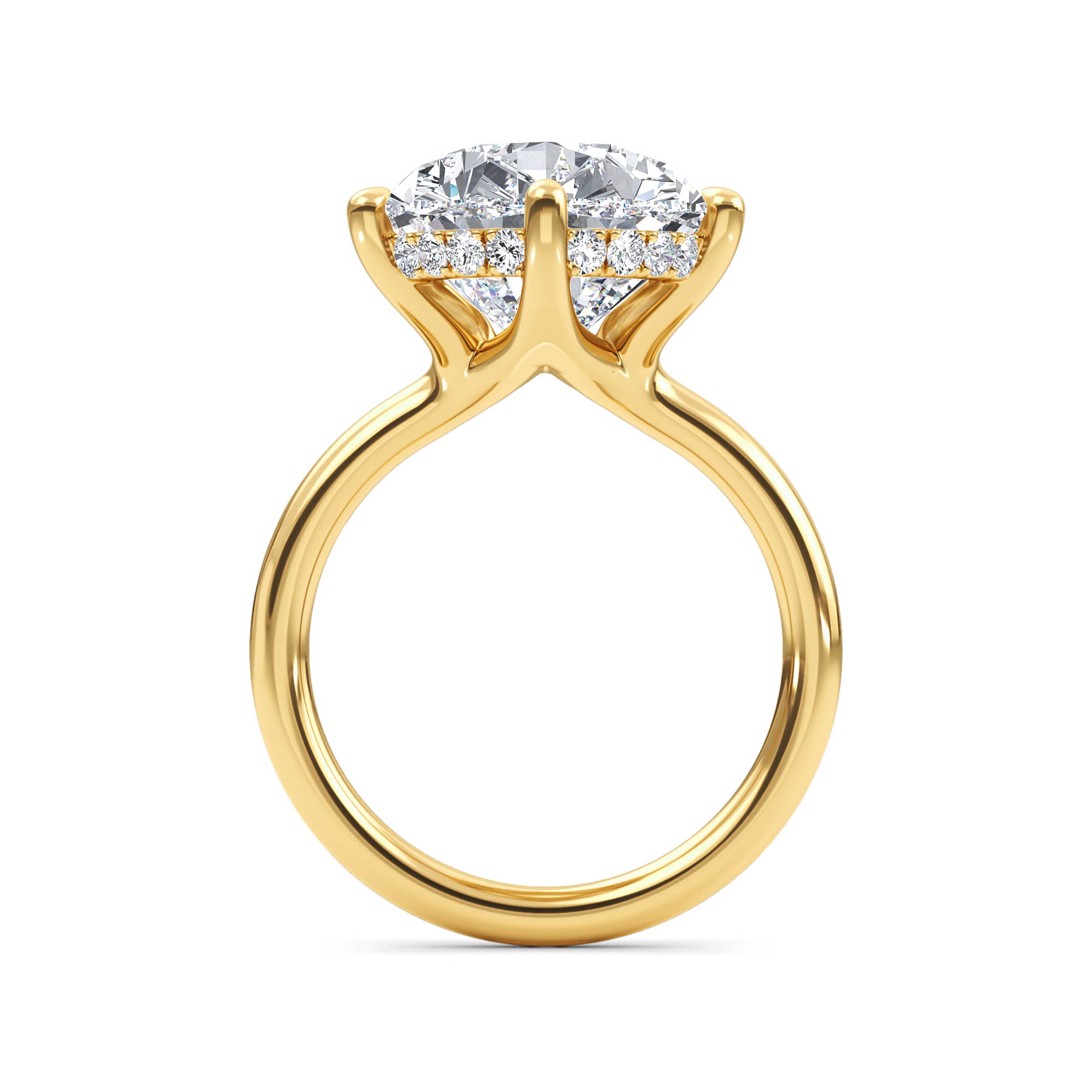 14K Yellow Gold Diamond Engagement