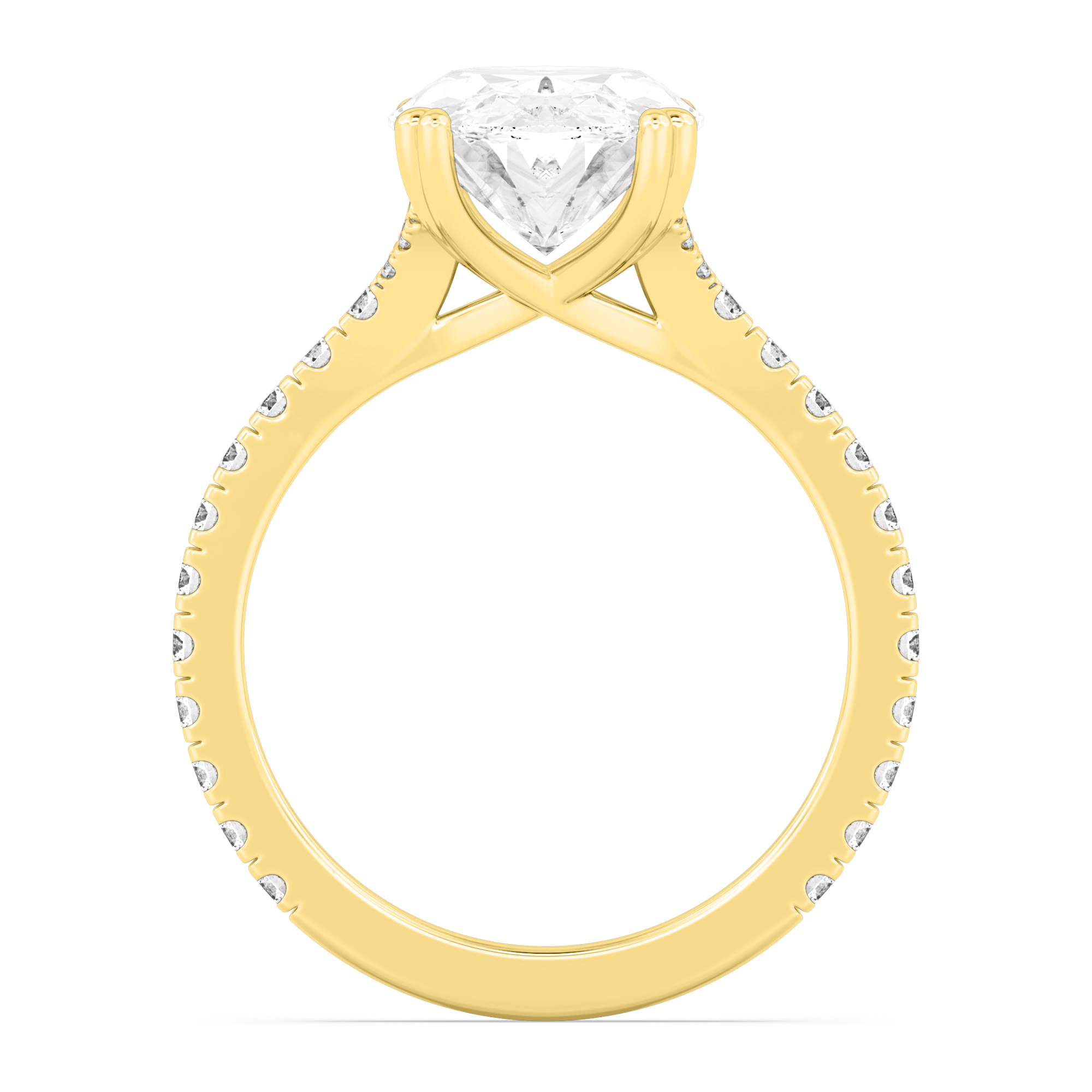 14K Yellow Gold Diamond Engagement Ring