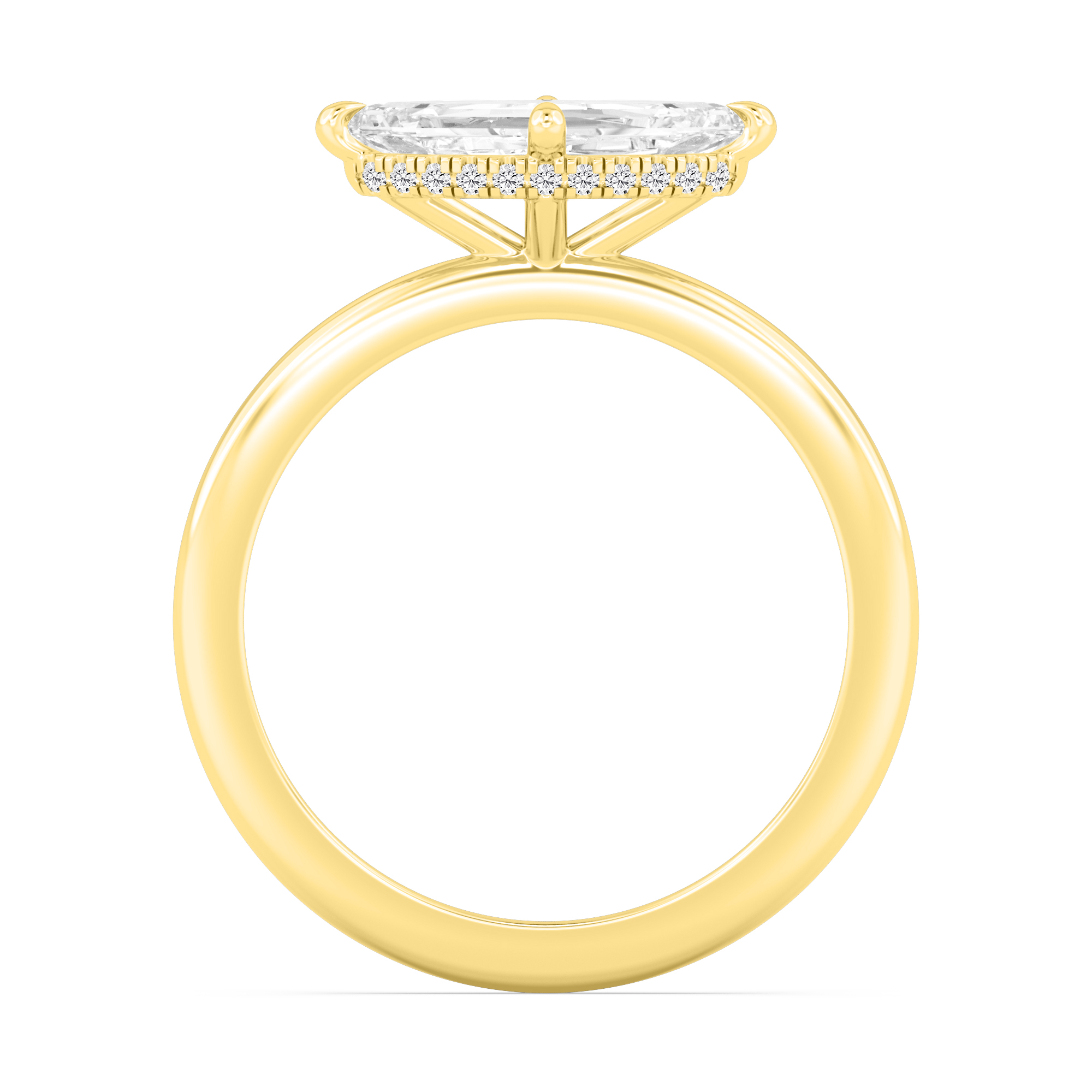14K Yellow Gold Diamond Engagement Ring