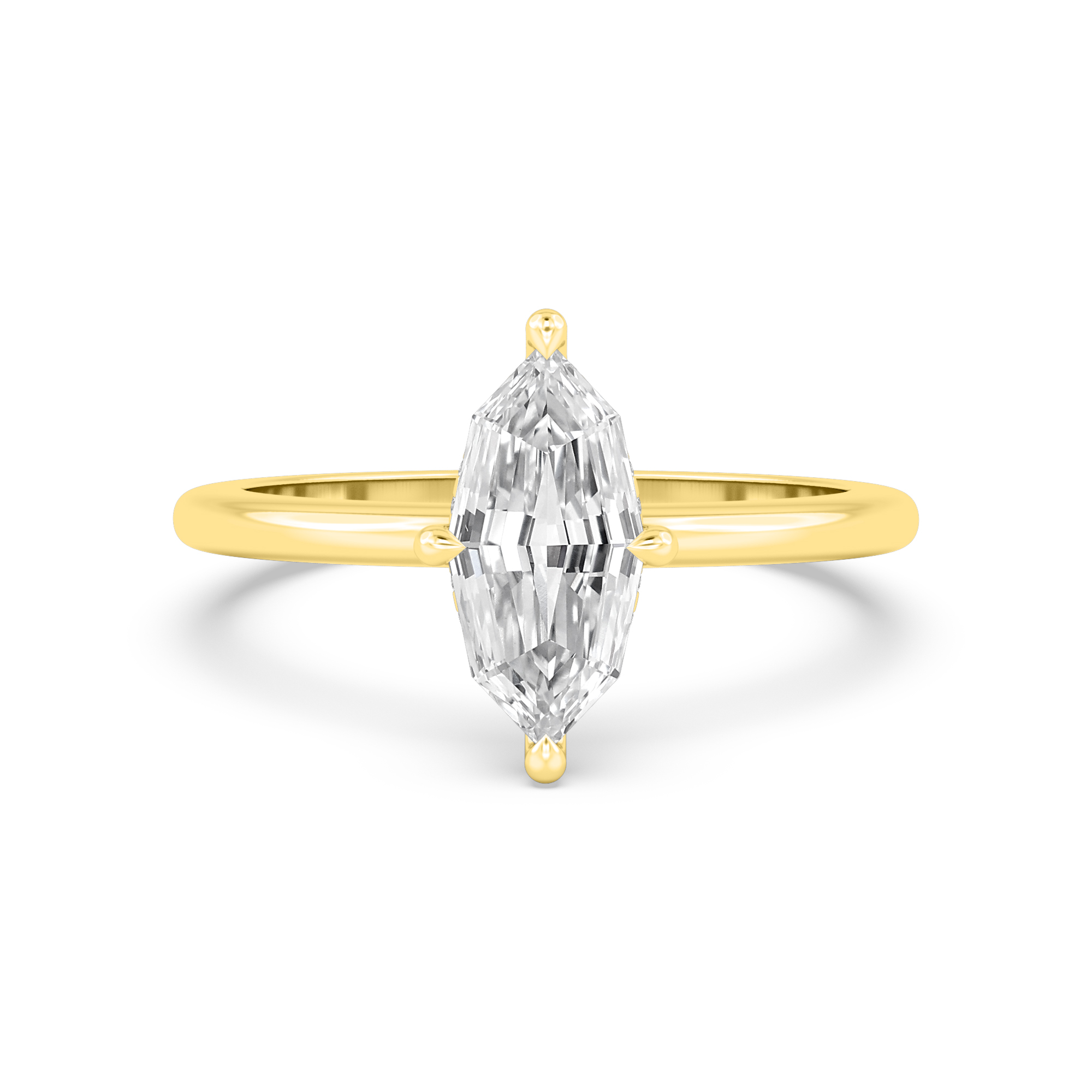 14K Yellow Gold Diamond Engagement Ring