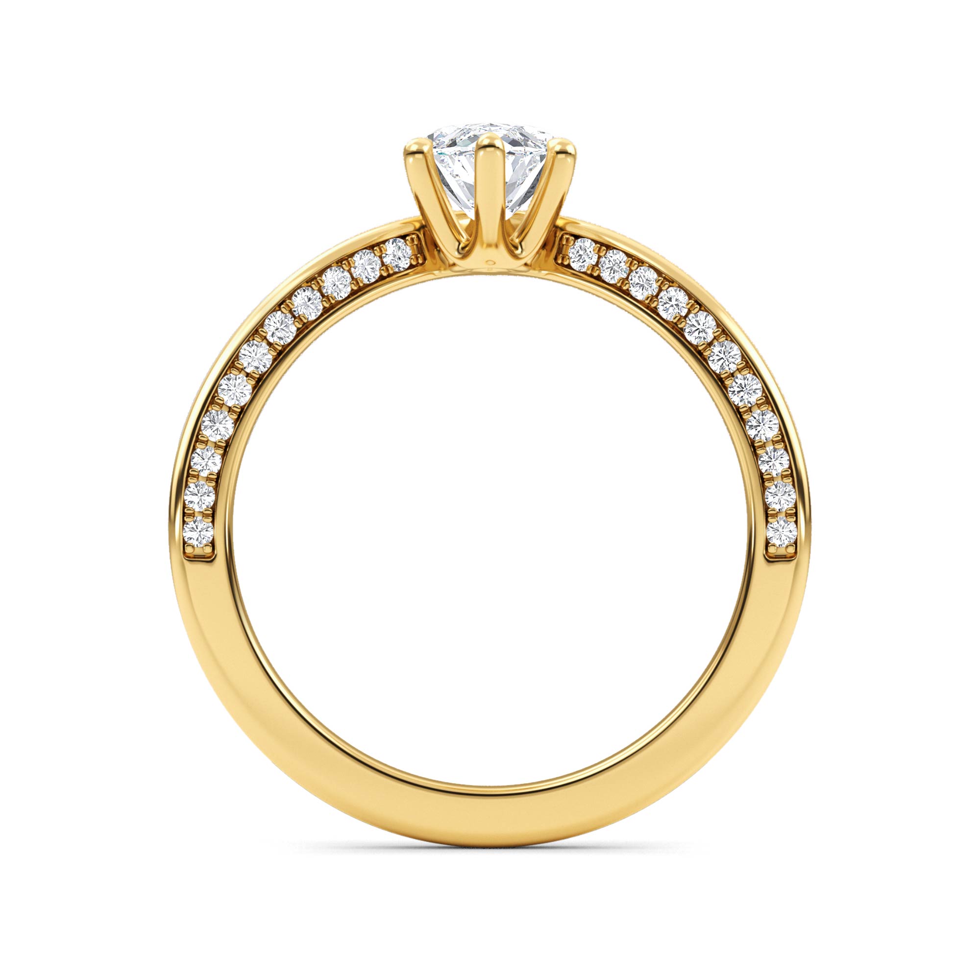 14K Yellow Gold Diamond Engagement Ring