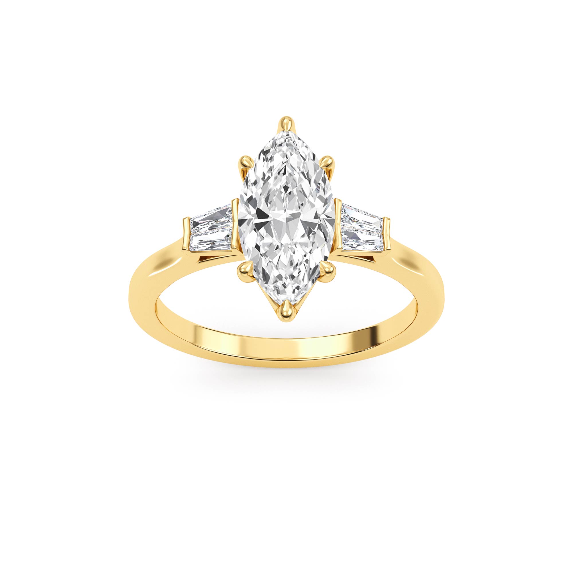 14K Yellow Gold Diamond Engagement Ring