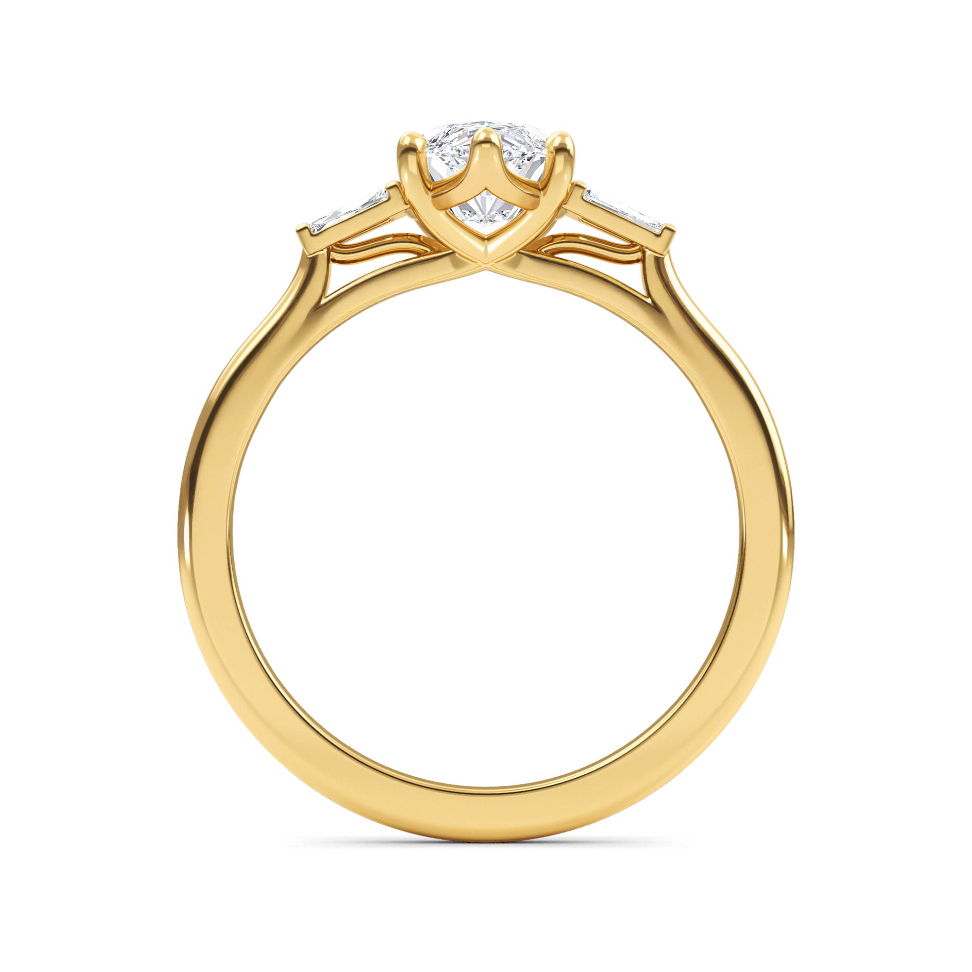 14K Yellow Gold Diamond Engagement Ring