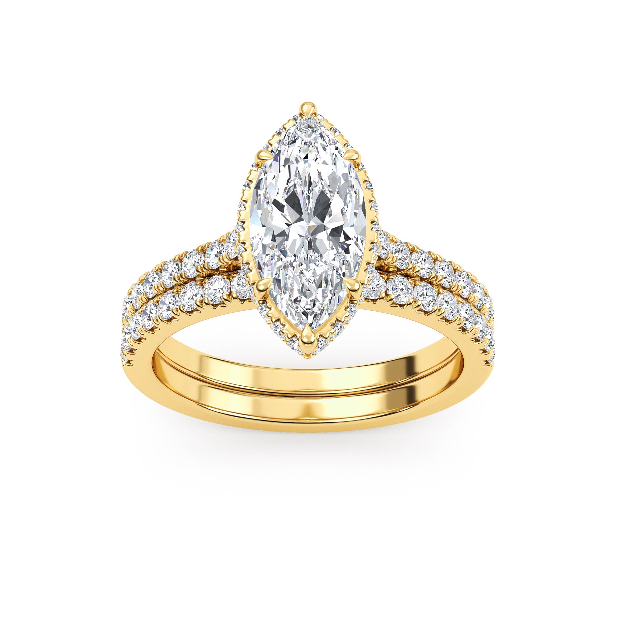 14K Yellow Gold Diamond Engagement Ring