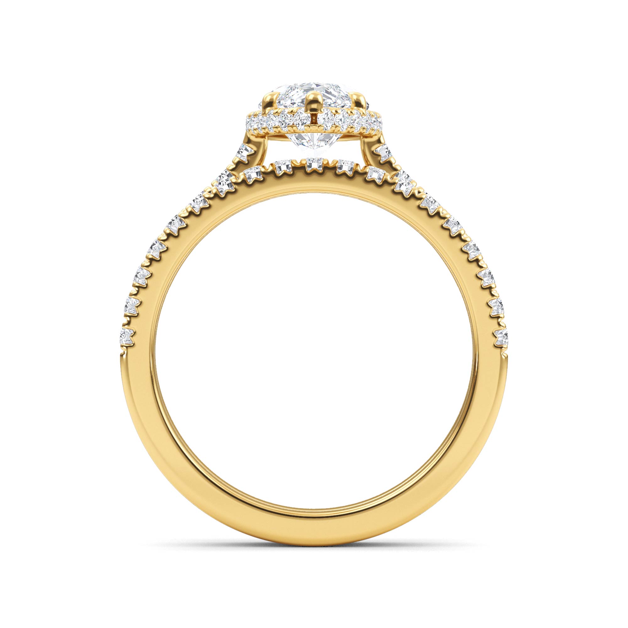 14K Yellow Gold Diamond Engagement Ring