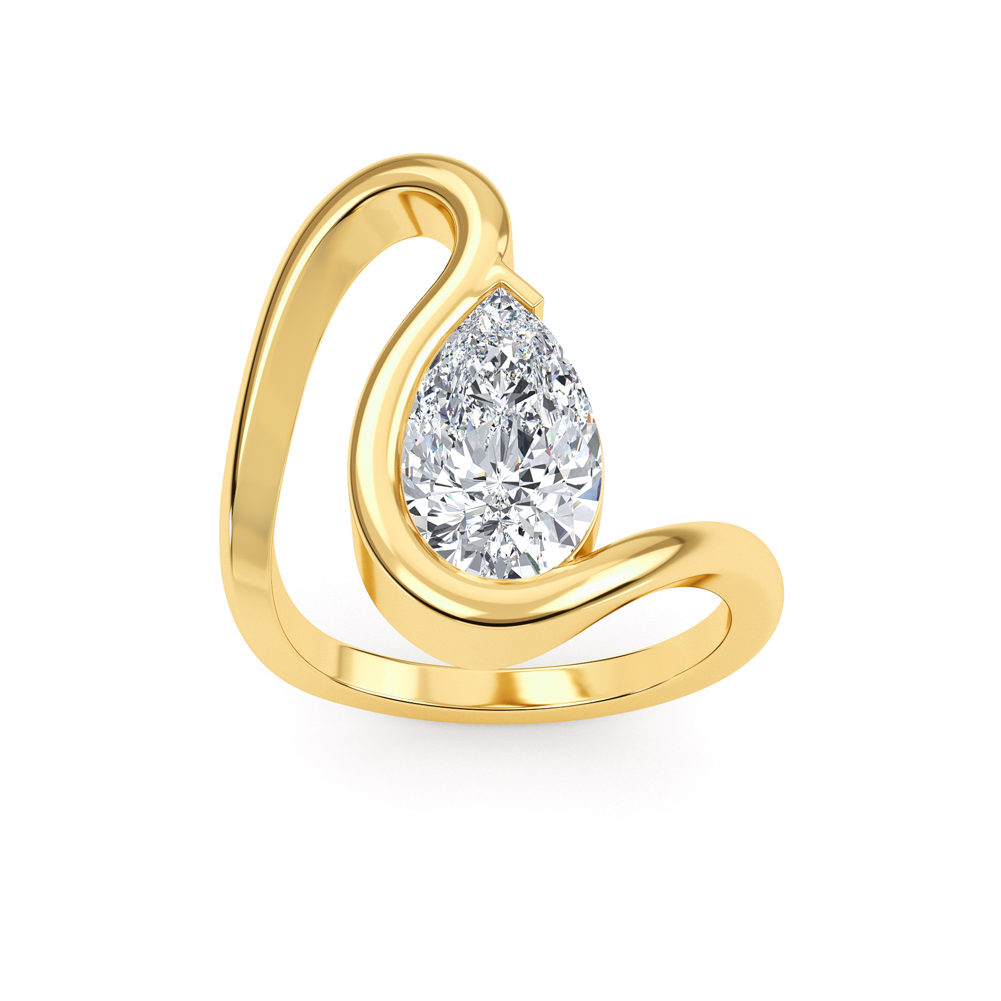 14K Yellow Gold Diamond Engagement Ring