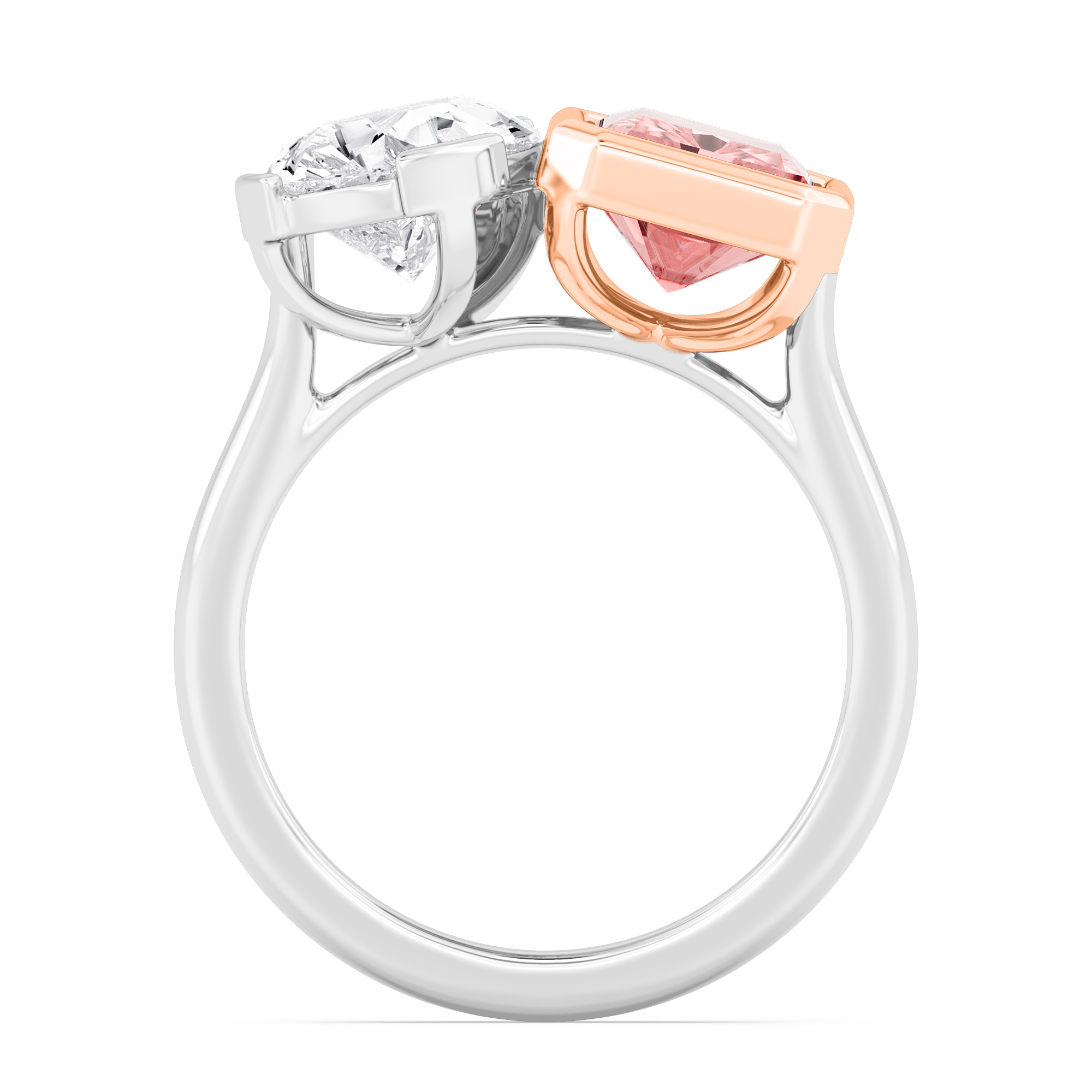 10K Rose & White Gold Diamond Engagement Ring
