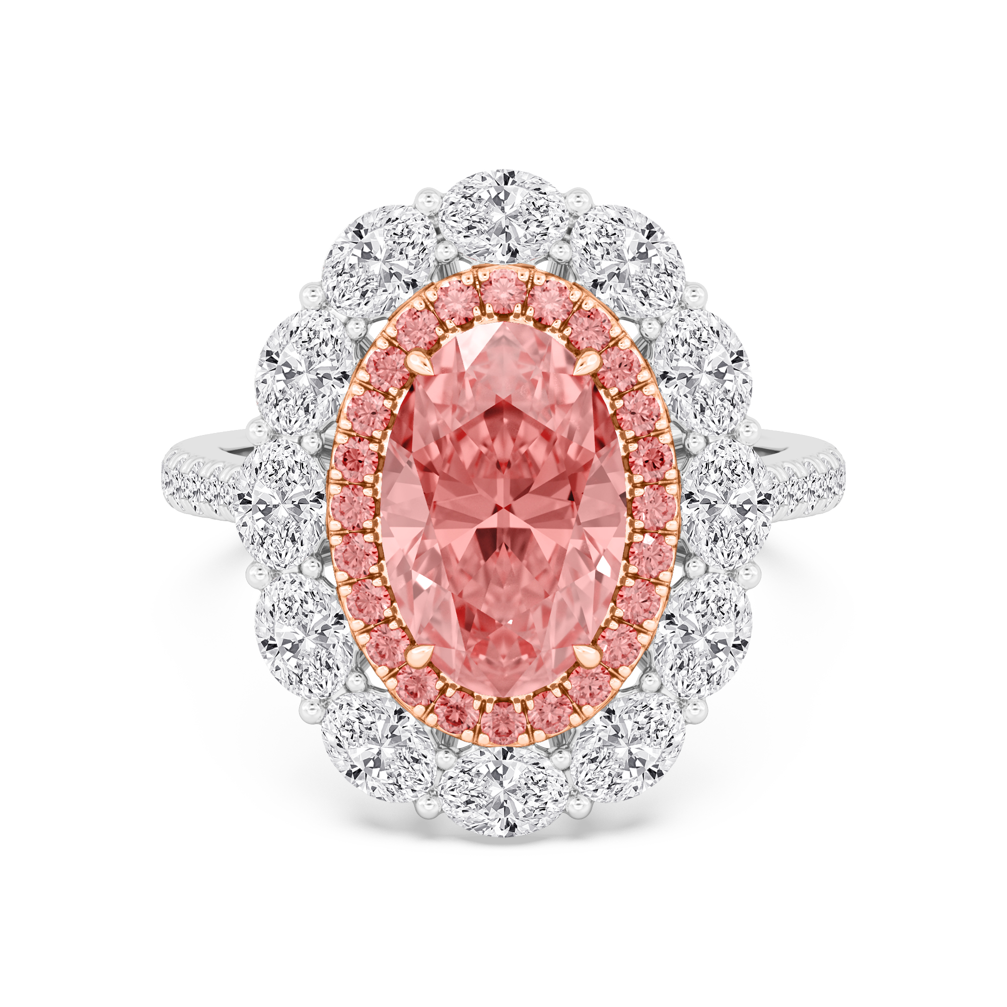 10K Rose & White Gold Diamond Engagement Ring
