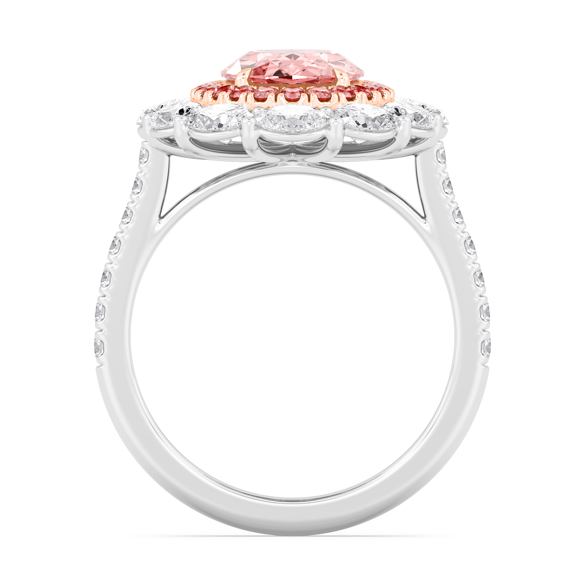 10K Rose & White Gold Diamond Engagement Ring