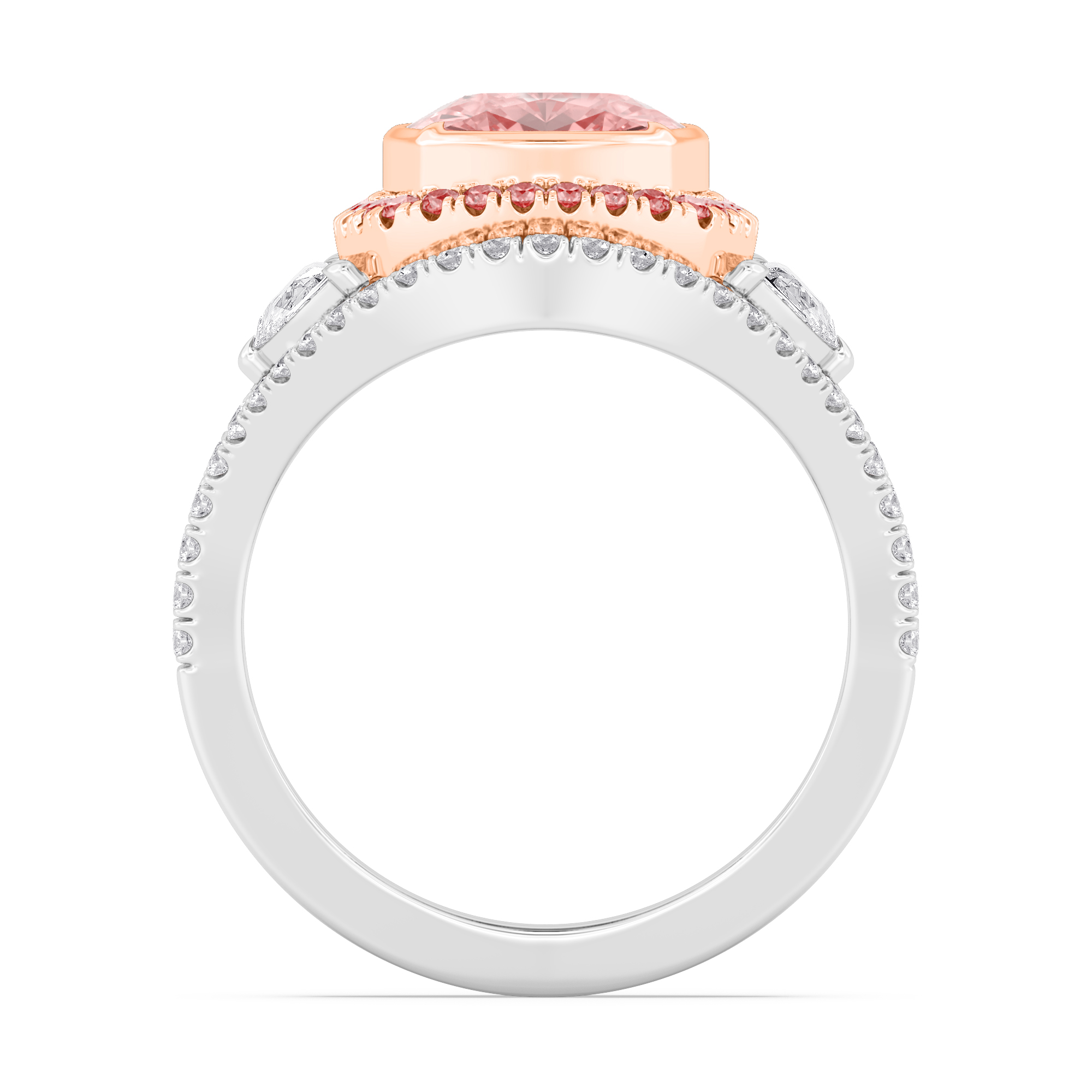 10K Rose & White Gold Diamond Engagement Ring
