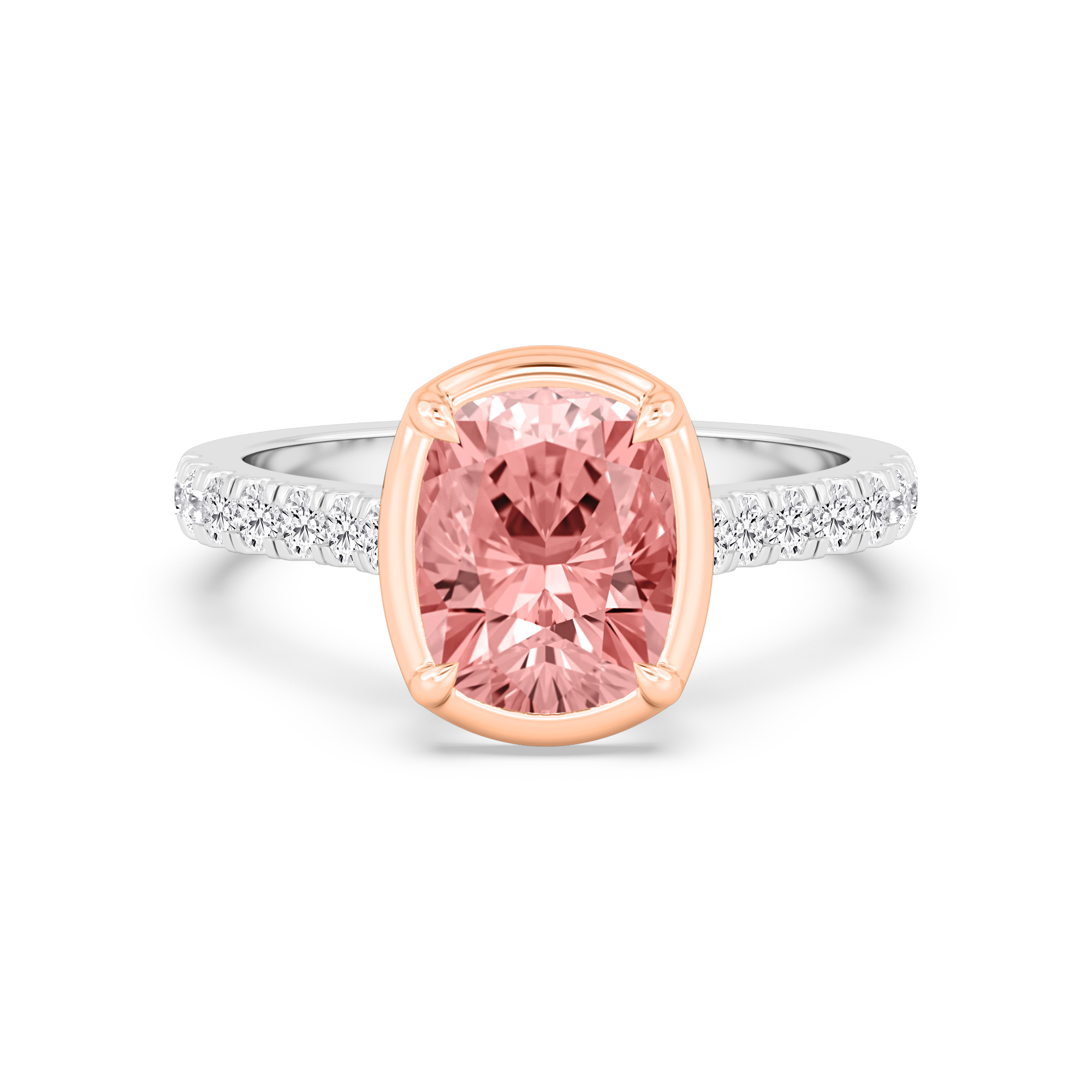 10K Rose & White Gold Diamond Engagement Ring