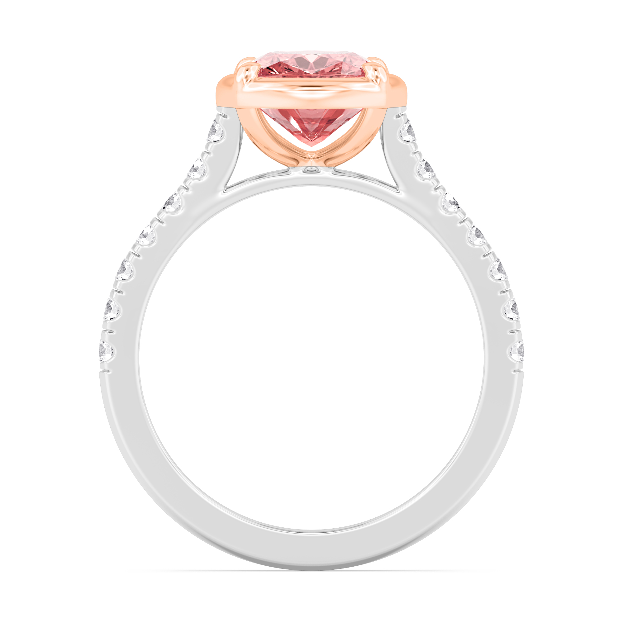 10K Rose & White Gold Diamond Engagement Ring