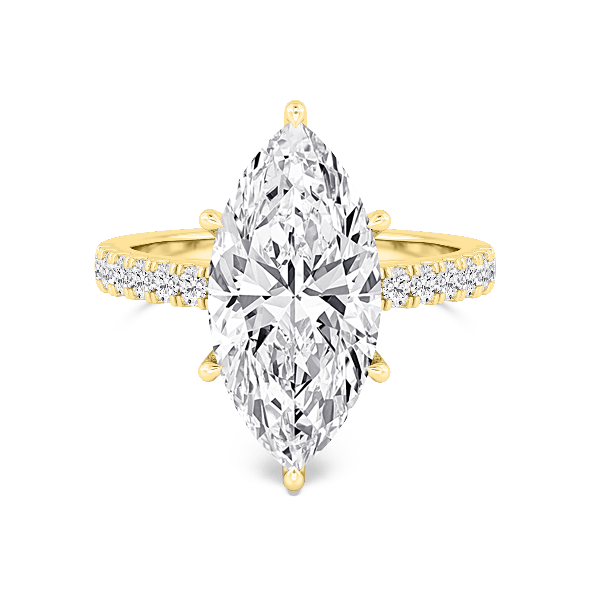 14K Yellow Gold Diamond Engagement Ring