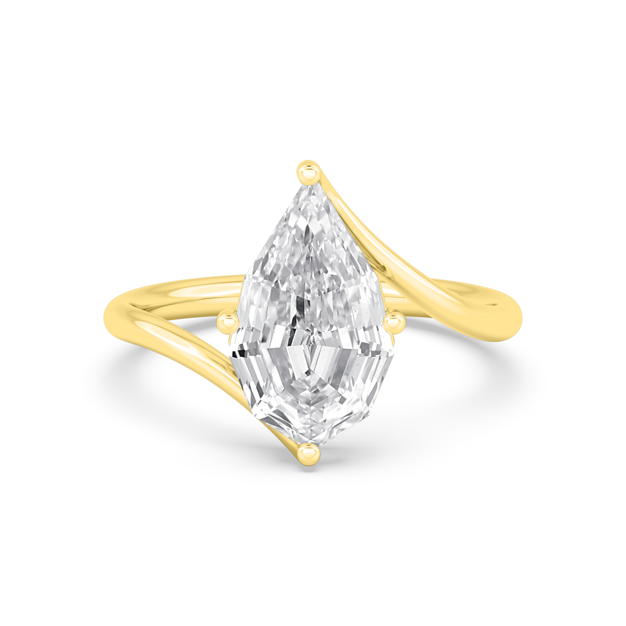 14K Yellow Gold Diamond Engagement Ring