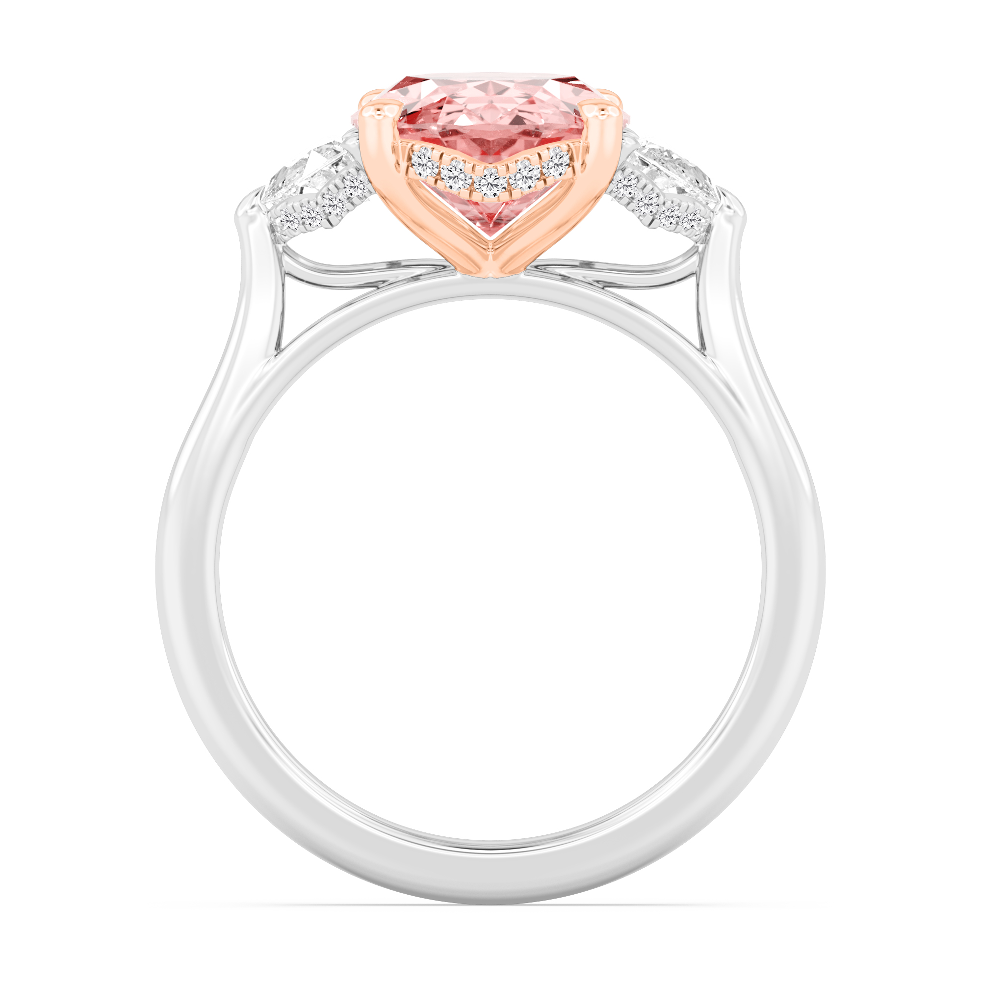 10K Rose & White Gold Diamond Engagement Ring